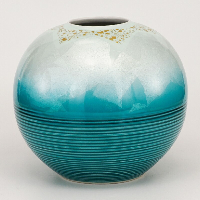 日本の伝統工芸品【九谷焼】7号花瓶　金銀彩