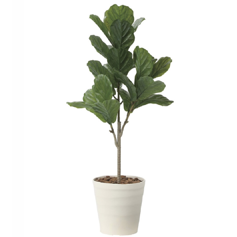インテリア フェイクグリーン・人工観葉植物 カシワバゴム90cm（ポリ製） 光触媒加工（V-CAT）｜七to八-Seven to eight-