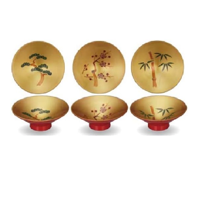 楽天市場】朱 3.9 単盃(スタンド付) 会津絵松竹梅(漆・手塗・手描