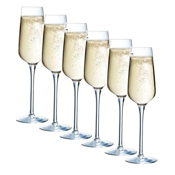 【6客組】Arc International(アルクインターナショナル)Chef & Sommelier(シェフアンドソムリエ)シャンパングラス シュープリーム フルート21 210ml 全面強化ガラス|七to八-Seven to eight-