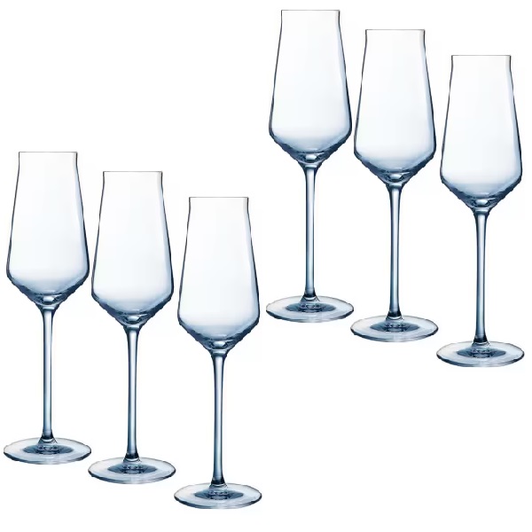 （6客組）Arc International（アルクインターナショナル）Chef & Sommelier（シェフアンドソムリエ）シャンパングラス リヴィールアップ フルート21 （210cc）全面強化ガラス 食洗機対応