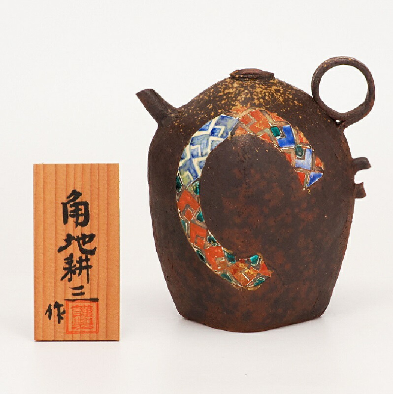 日本の伝統工芸品【九谷焼】5.5号瓶型 小紋 角地耕三