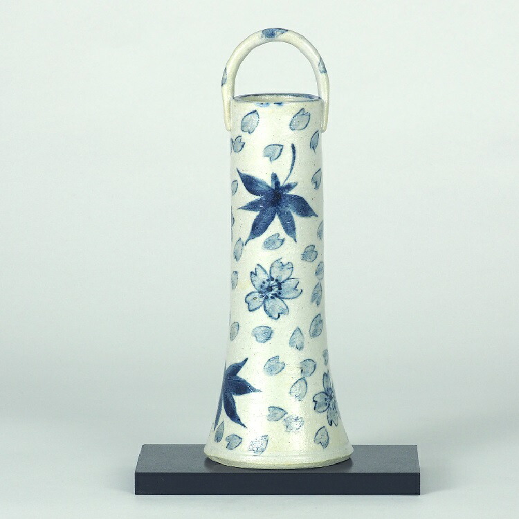 楽天市場】8号花瓶（青粒鉄仙）九谷焼 花生 床の間 陶器 玄関 和風