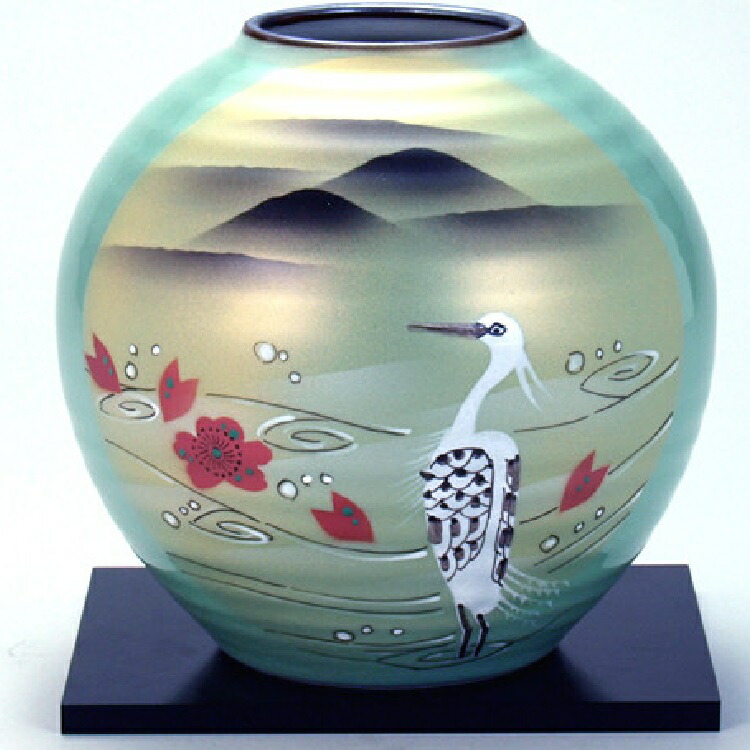 楽天市場】九谷焼 陶台付22号花瓶 本金牡丹孔雀 花器 華器 飾花瓶 陶器