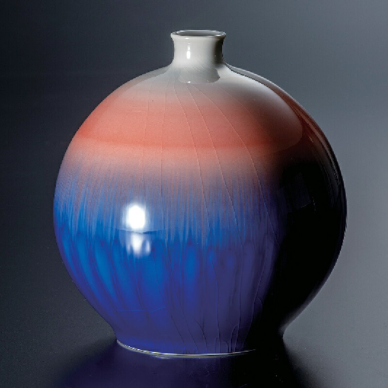 楽天市場】九谷焼 ＜限定品蔵出し＞碧明耀彩 壺(一輪生)/人間国宝 三代