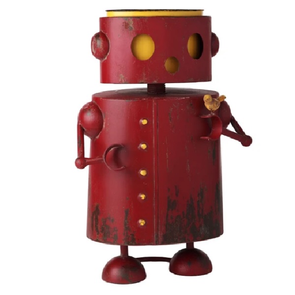 ガーデンオーナメント・ロボット型POT☆フラワーポット　可愛いロボットの頭がPOTになってます。首はスプリング仕様で楽しく揺れます