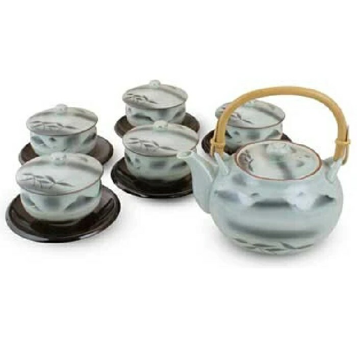 有田焼 番茶器揃え 連山 PC茶托付 ・土瓶×1個、 吸出×5個