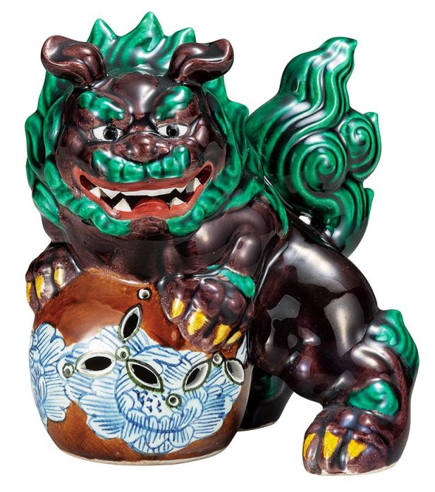 九谷焼 立龍彫刻獅子 盛10号