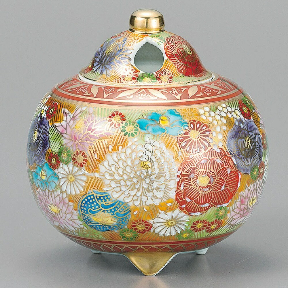 楽天市場】九谷焼 香炉 古九谷花鳥 3.2号香炉 香器 仏具 陶器 : 九谷焼