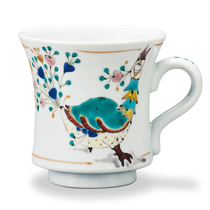 楽天市場】山近泰 九谷焼マグカップ 野葡萄に山雀 ヤマガラ : 九谷陶芸