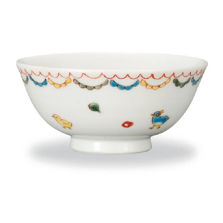 楽天市場】九谷焼 ご飯茶碗 福良雀 縦2羽 飯碗 中村陶志人作 : 九谷焼