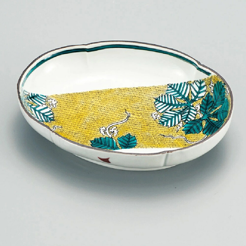 九谷焼　九谷　越田健一郎　吉田屋風瑞鳥図六角盃　10客セット 九谷焼 九谷 越田健一郎 吉田屋風瑞鳥図六角盃 10客セット