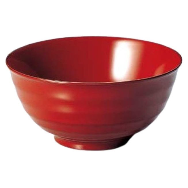 越前漆器・越前塗 雅乃 鉋目 飯椀 古代朱