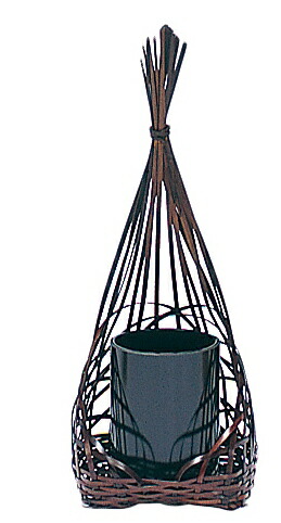 楽天市場】【一点限り】渡辺竹清作 煤竹花篭（口楕円手付）（Japanese