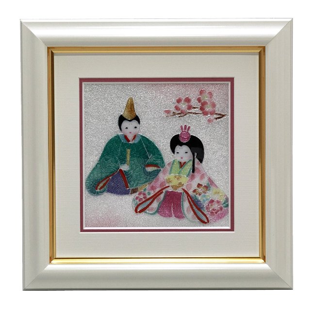楽天市場】miniおひなさま 七宝焼 七宝焼き 七宝絵画 額 水彩画 版画