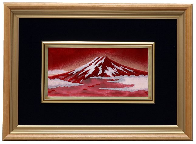 【大特価】七宝　赤富士 七宝焼き | 額 | 赤富士 41.5×46.5×6