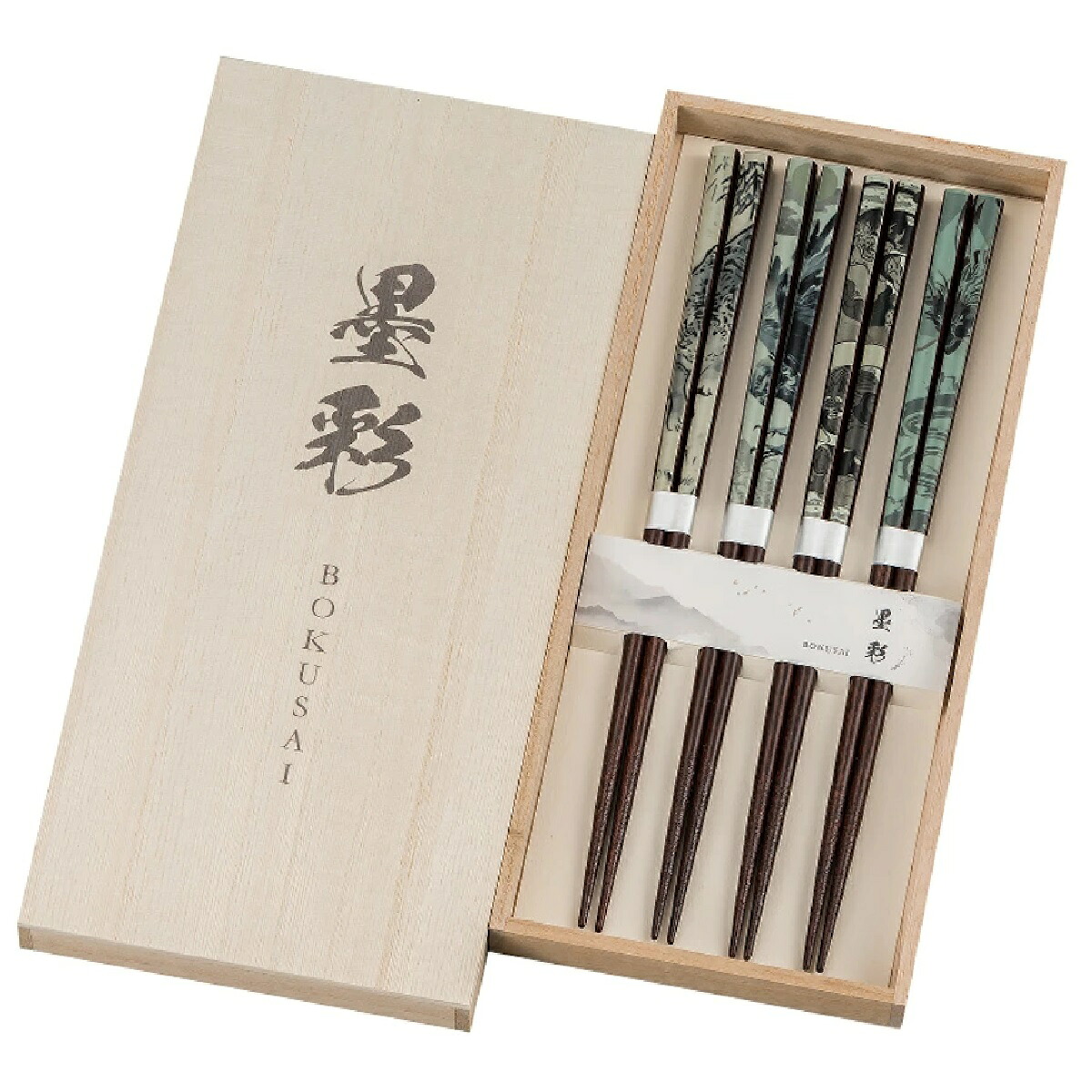 山中漆器 木製 箸4膳組 墨彩|七to八-Seven to eight-