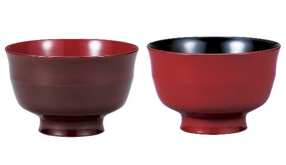 山中漆器 日本原産の木で丁寧に作りました MIYABI 9A-240 桜 夫婦汁椀さざ波 手塗