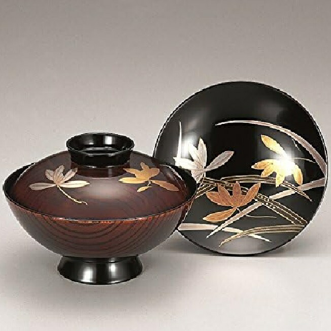 楽天市場】越前漆器 木製吸物椀 花丸蒔絵 5客 : 漆器 久太郎