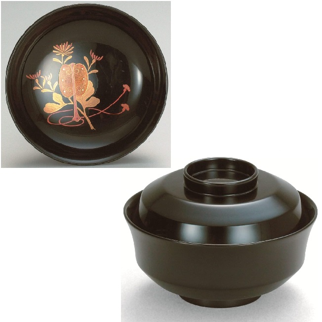 越前漆器・越前塗 漆遊館 吸物椀 五節句 43天竜寺椀 十月 重陽（菊）
