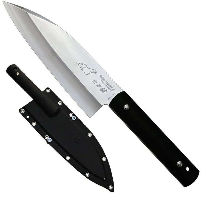 SABI KNIFE-4出刃シャチ片刃 黒色 11470