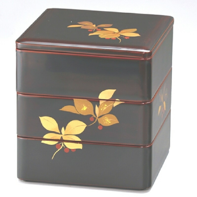 漆器重箱 三段重箱 三段重 お重 朱赤 会津塗り　美品　おせち 漆器重箱 三段重箱 三段重 お重 朱赤 会津塗り 美品