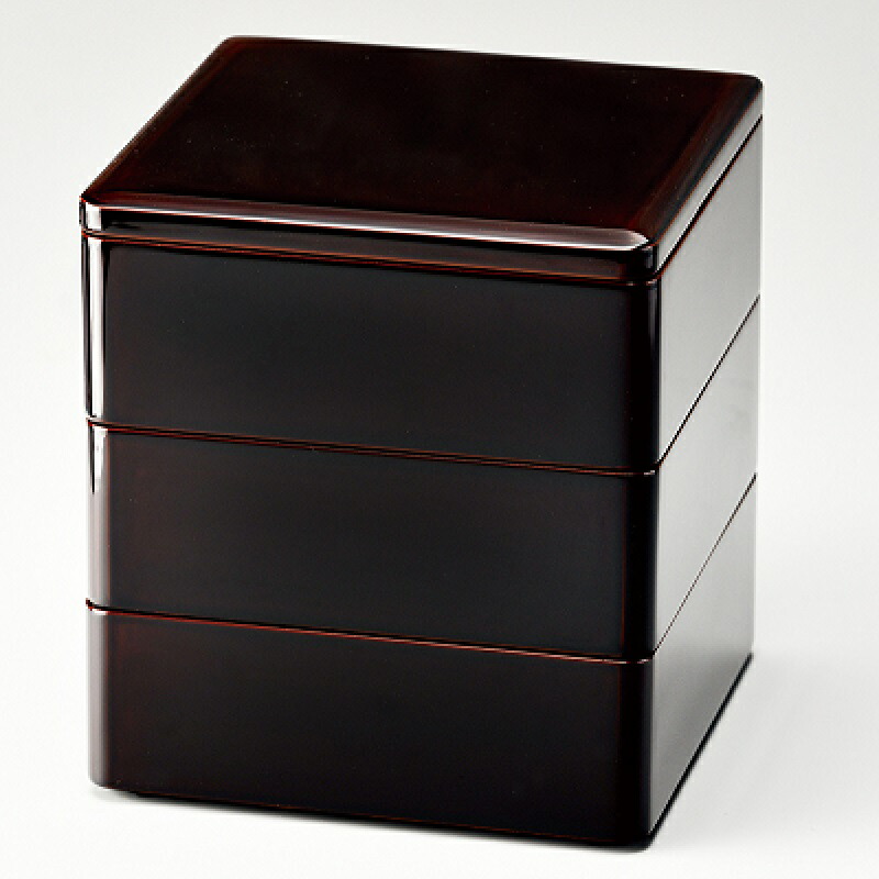 楽天市場】会津漆器・会津塗・重箱溜 5.5 胴張 三段重（漆・手塗