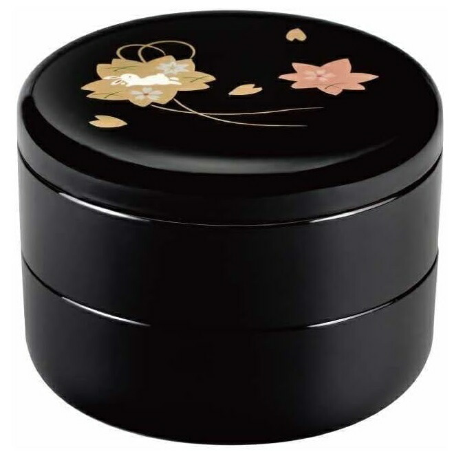 楽天市場】4.0 緑型 二段重 会津絵松竹梅(漆・手塗・手描) 全2種 / 溜