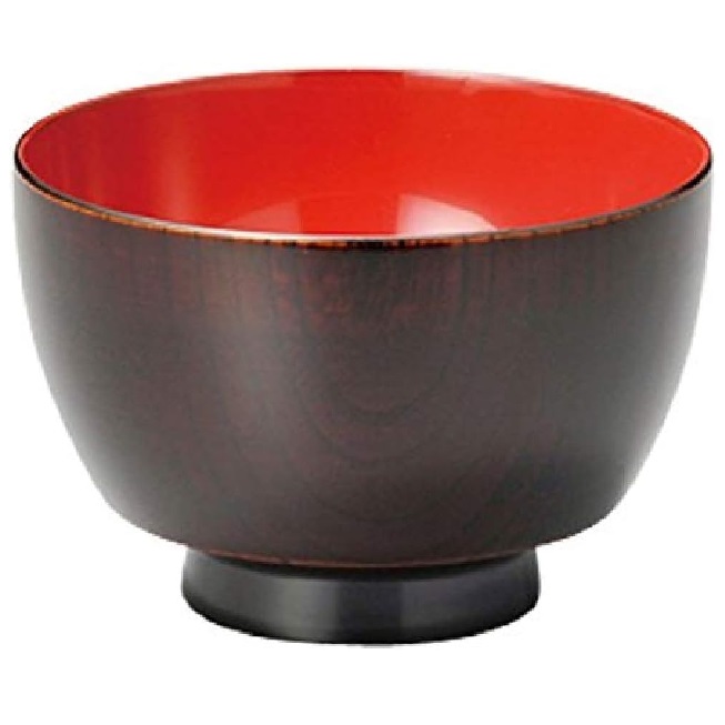 越前漆器・越前塗 雅乃 欅振袖汁椀 木地呂内朱 (伝統工芸士・梶原伸夫作)|七to八-Seven to eight-