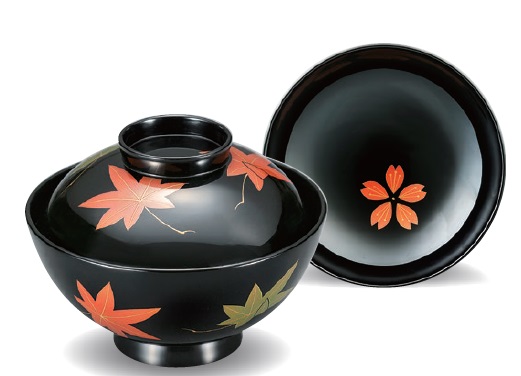 越前漆器　春秋 熊谷　吸物椀　φ12.5×9.4cm