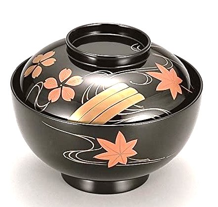 越前漆器　花筏　吸物椀　φ12.4×9.8cm