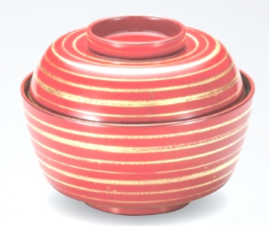 越前漆器　漆塗　金箔筋お多福吸物椀　約285ml｜七to八-Seven to eight- 12,496円