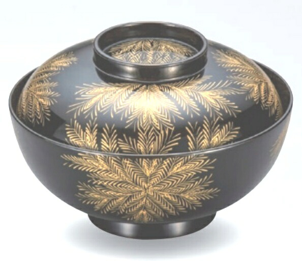 越前塗師細工 信夫沈金 黒/朱 45煮物椀 φ13.6×9.7珊 木製/漆塗 食器・カトラリー・グラス-キッチン用品・食器・調理器具-食器