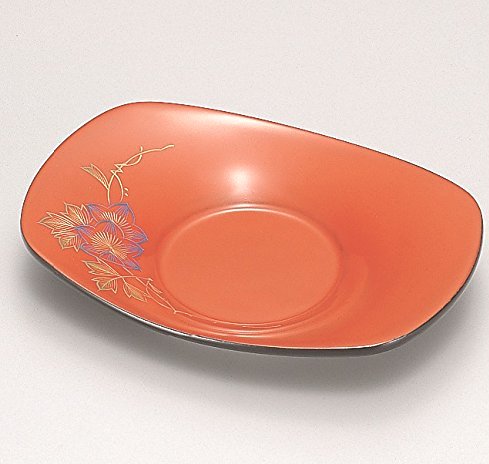越前漆器 朱 鉄線 小判茶托 木製/漆塗 12.6×9.3×2.2cm|七to八-Seven to eight-