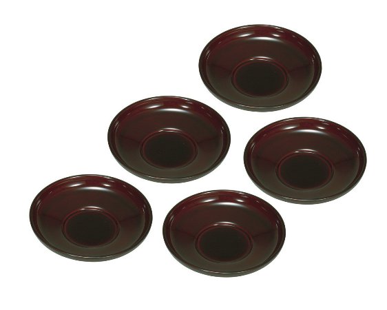 越前漆器 溜 3.6寸だるま茶托 5個セット φ10.7×2cm|七to八-Seven to eight-