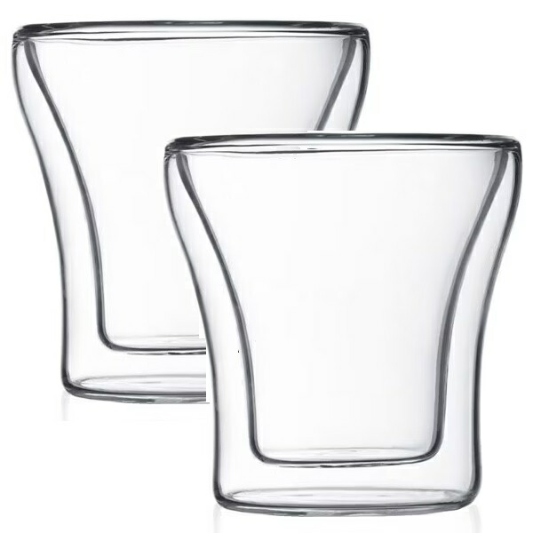 （2個入）bodum（ボダム）タンブラー ダブルウォールグラス アッサム 100 100ml 食洗機対応 保冷 保温 耐熱グラス