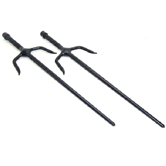 中国剣 釵(サイ) ブラック 54.5cm 2個セット [SI-0151]