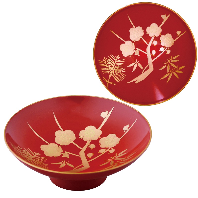 漆器　盃　杯台　50個まとめ売り 楽天市場】朱 5.0 単盃(スタンド付) 富士に桜(手描) 木粉と樹脂の形成