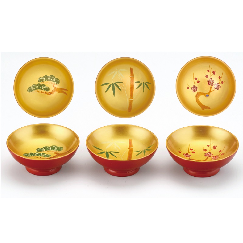 楽天市場】金地 1.8 小盃 2P 鶴亀(手描) 2客 セット 酒器 天然木製 漆+