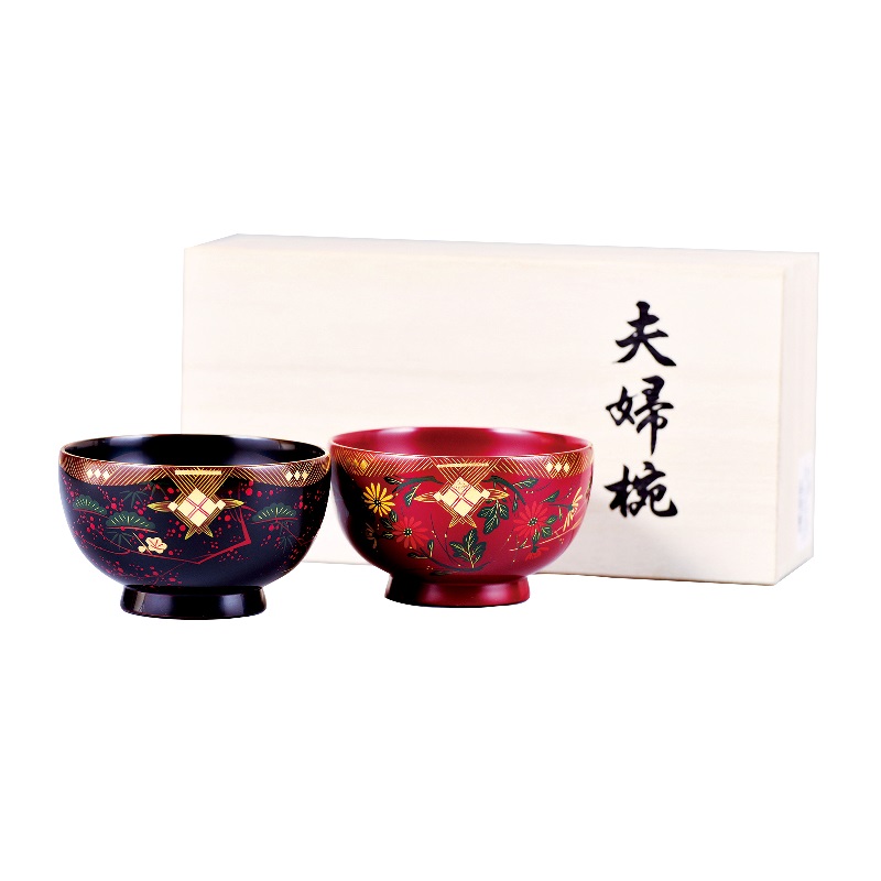 松竹梅　金彩　三つ組盃　金蒔絵　正月　祝い　本漆塗り 歴史を物語る逸品】漆塗り三段重杯 金彩 松竹梅・桐紋 大正八年銘