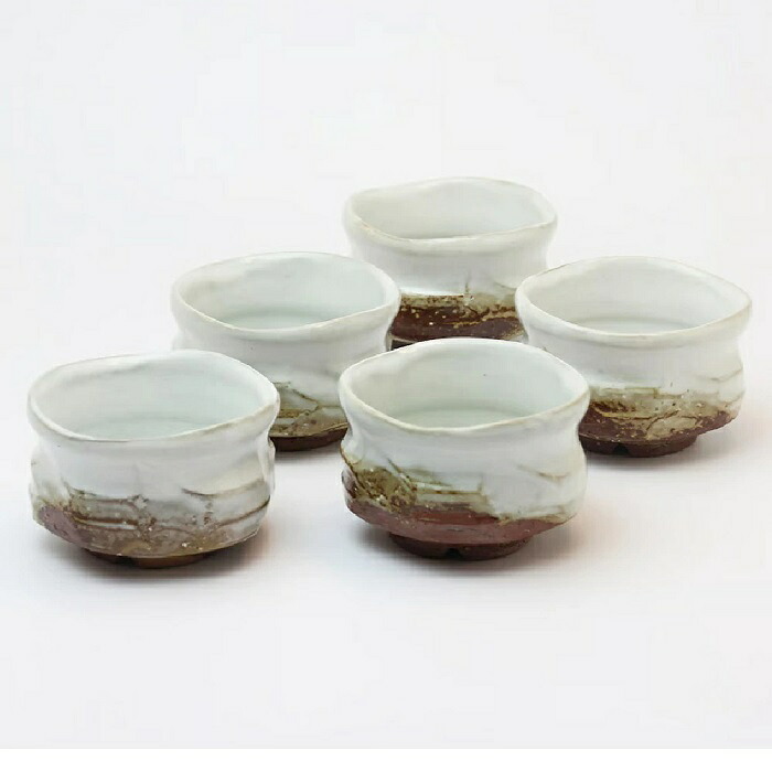 萩焼 椿秀窯 椋原 佳俊作 山翠汲み出し揃（約φ9.0&times;H6.0cm）（210ml）&times;5客｜七to八-Seven to eight-