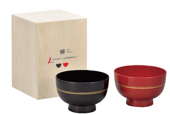 F】越前漆器 漆遊館 茜朱 応量器 (五ツ組) 化粧箱（越前漆器 の