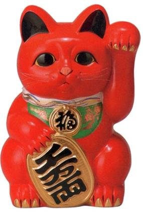 楽天市場】常滑焼 招き猫 5号小判白猫貯金箱 右手上げ (143-57-86