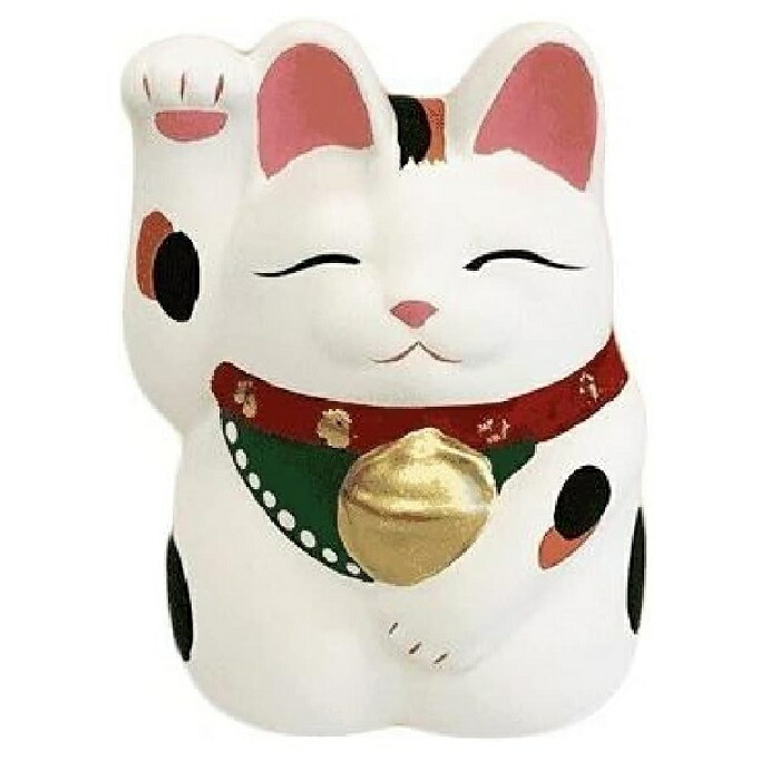 楽天市場】常滑焼 招き猫 7号小判白猫貯金箱 左手上げ (143-65-86
