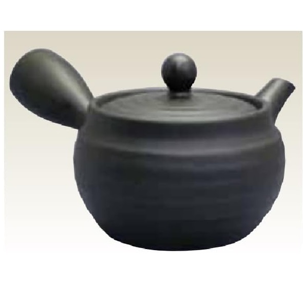 常滑焼 急須 晶窯作「黒 線段」340ml (さわやか網茶こし)