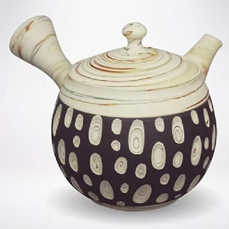 楽天市場】常滑焼 急須 憲児窯「白練込黒水玉」急須 220ml〈ささめ