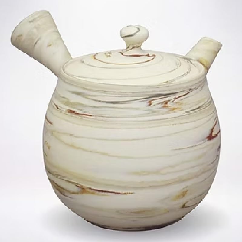常滑焼 急須 憲児作「白練込み急須」220ml (ささめ茶こし)|七to八-Seven to eight-