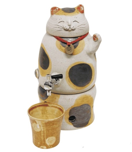 常滑焼 強い酒サーヴァー 招き猫 黒猫(約1500ml)/三毛猫約1800ml(すがた絵の優勝杯は属するしません）招猫