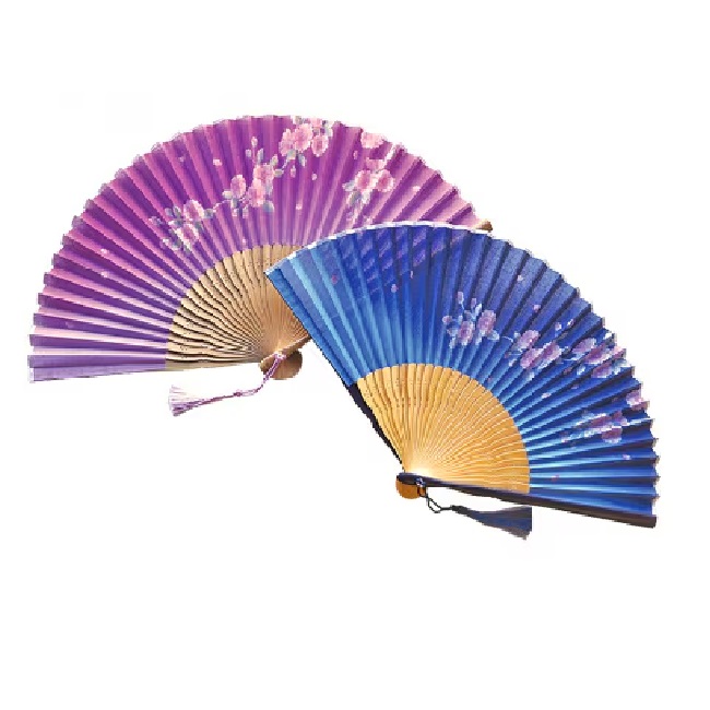 【女性用扇子】栄美・八重桜（扇子袋付き・紙箱入り）