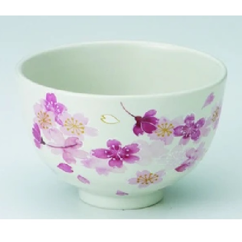 美濃焼【抹茶碗】白桜抹茶碗